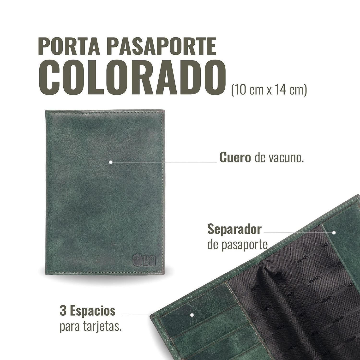 Porta Pasaporte / Funda de Cuero OLKI Colorado - Verde-2