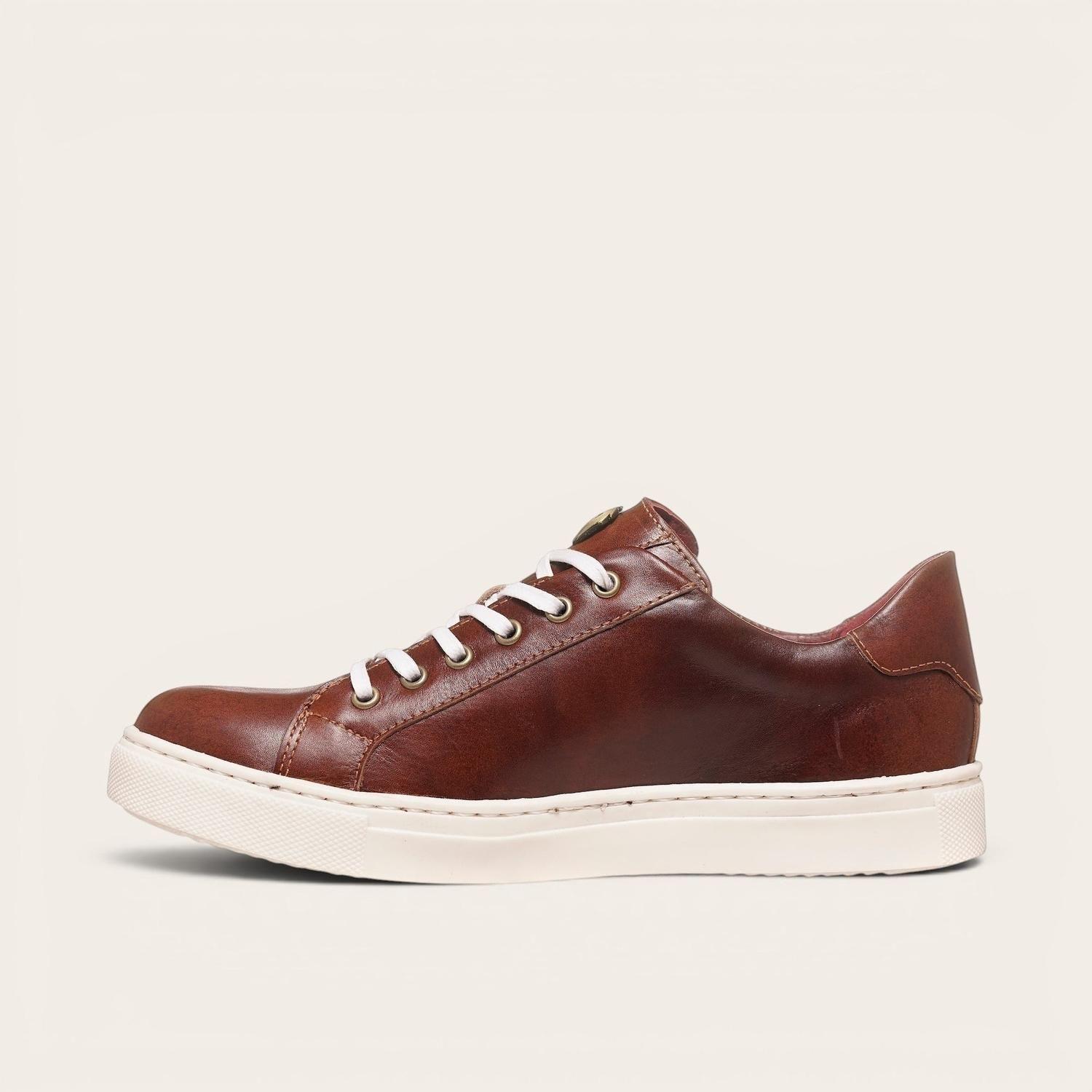 Zapatilla de Cuero Original Tronador OLKI - Castaño/Blanca-3