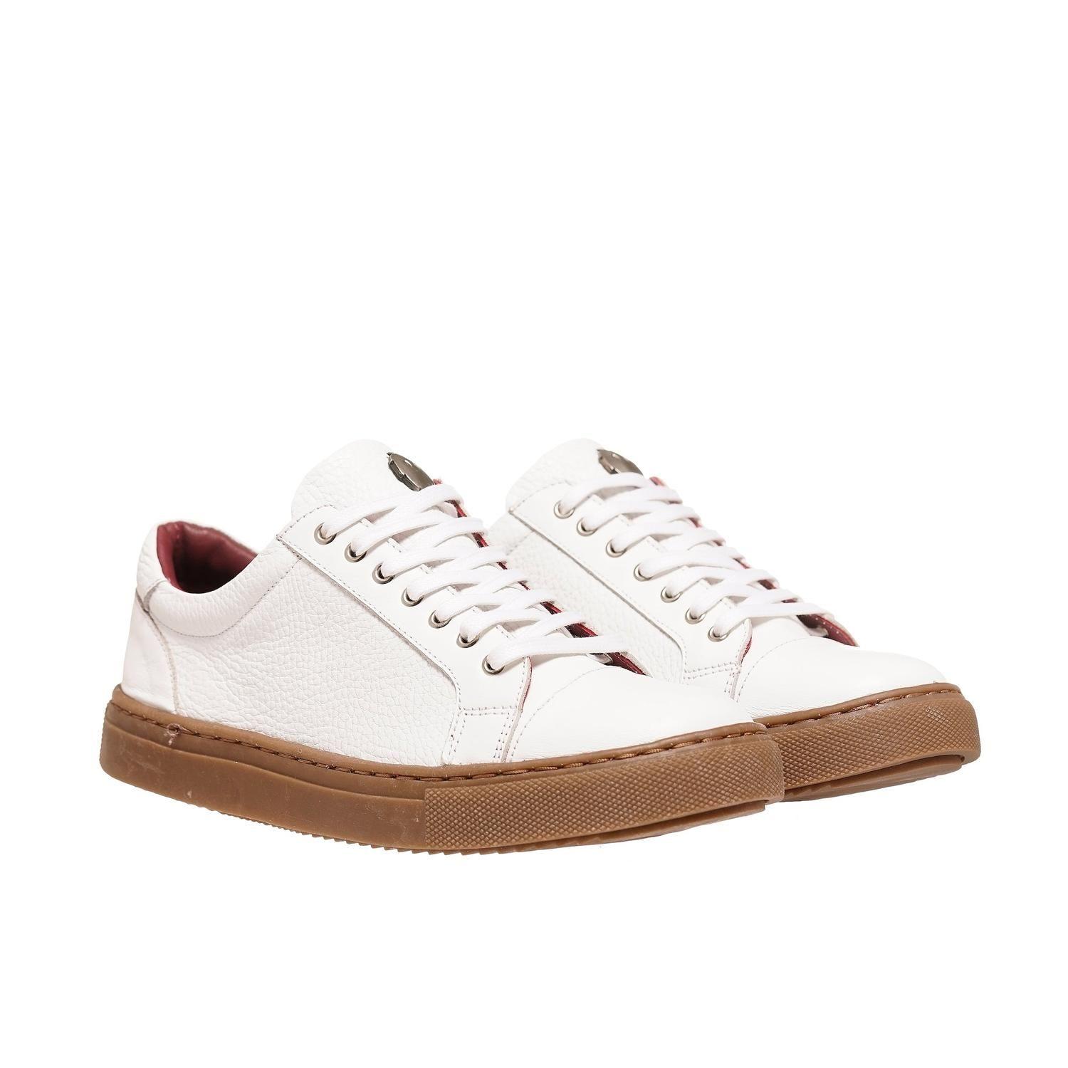 Zapatilla de Cuero Casual Aconcagua OLKI - Blanco/Camel-0