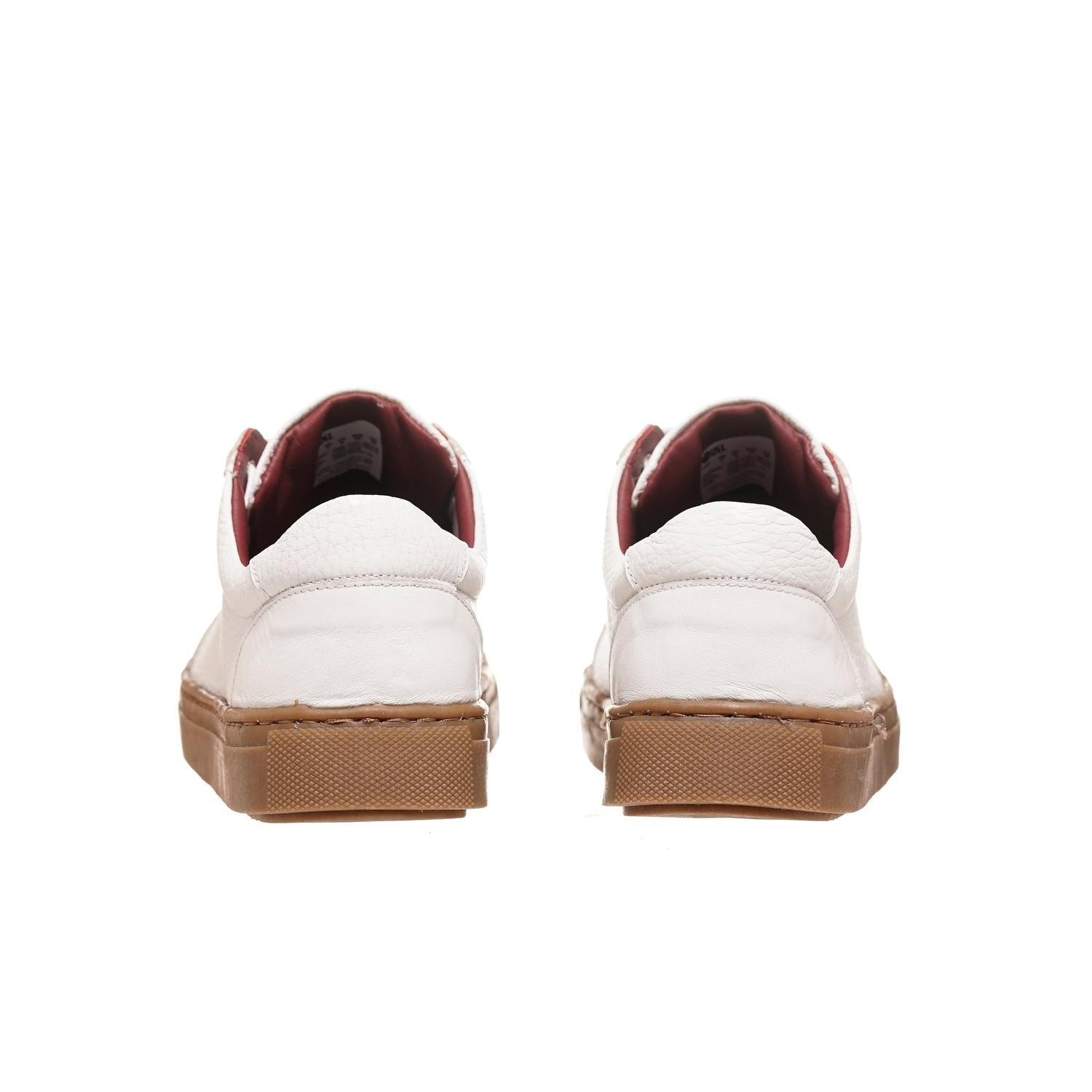 Zapatilla de Cuero Casual Aconcagua OLKI - Blanco/Camel-4