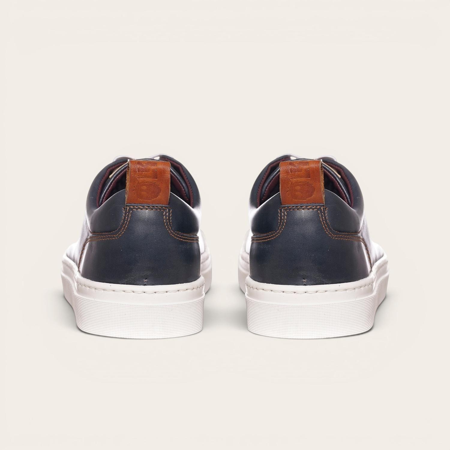 Zapatilla Clásicas de Cuero Calán OLKI - Azul/Blanca-5