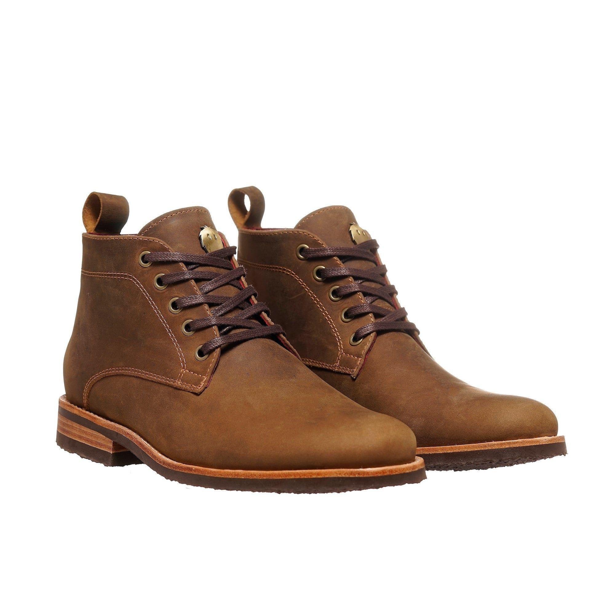BOTIN DE CUERO CASUAL CON CORDONES ENCERADOS LLAIMA OLKI - NACIONAL-2