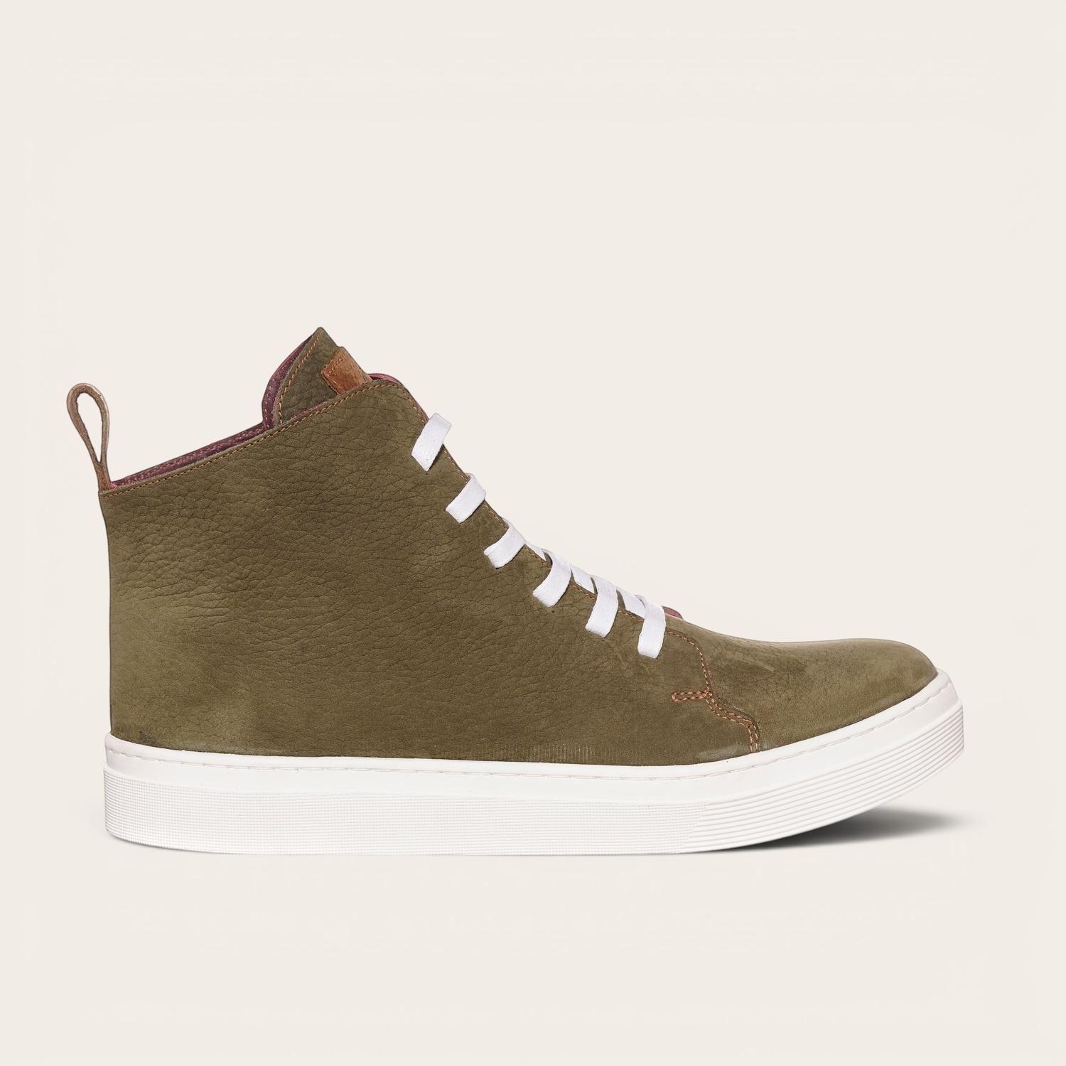 Zapatilla Altas de Cuero Manquehue OLKI - Verde/Blanca-2