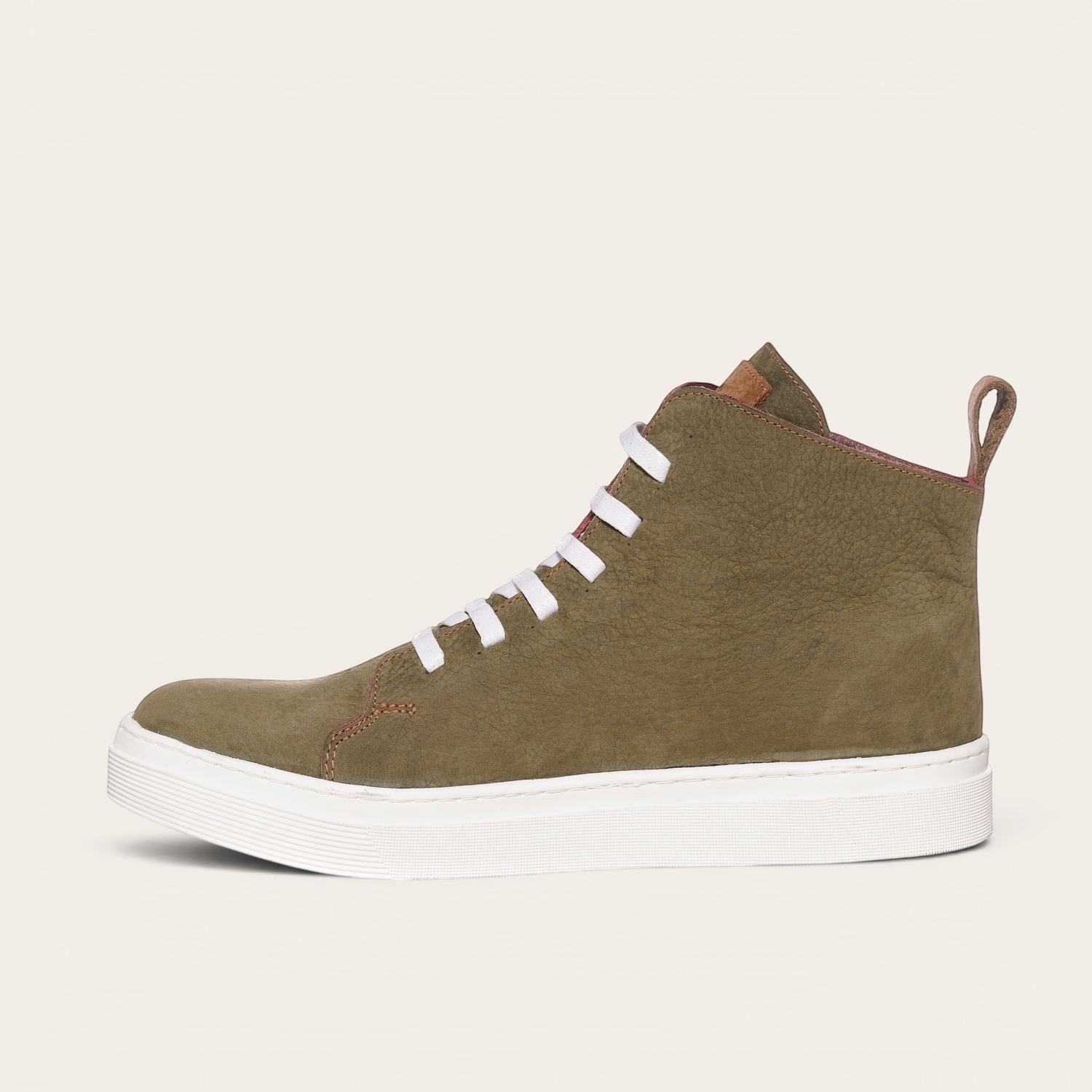 Zapatilla Altas de Cuero Manquehue OLKI - Verde/Blanca-4
