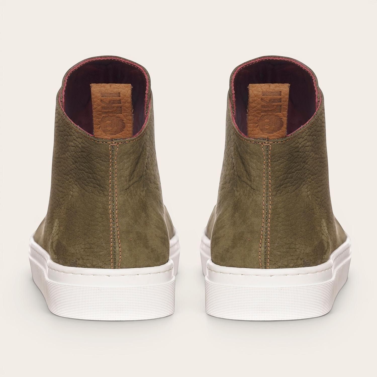 Zapatilla Altas de Cuero Manquehue OLKI - Verde/Blanca-6