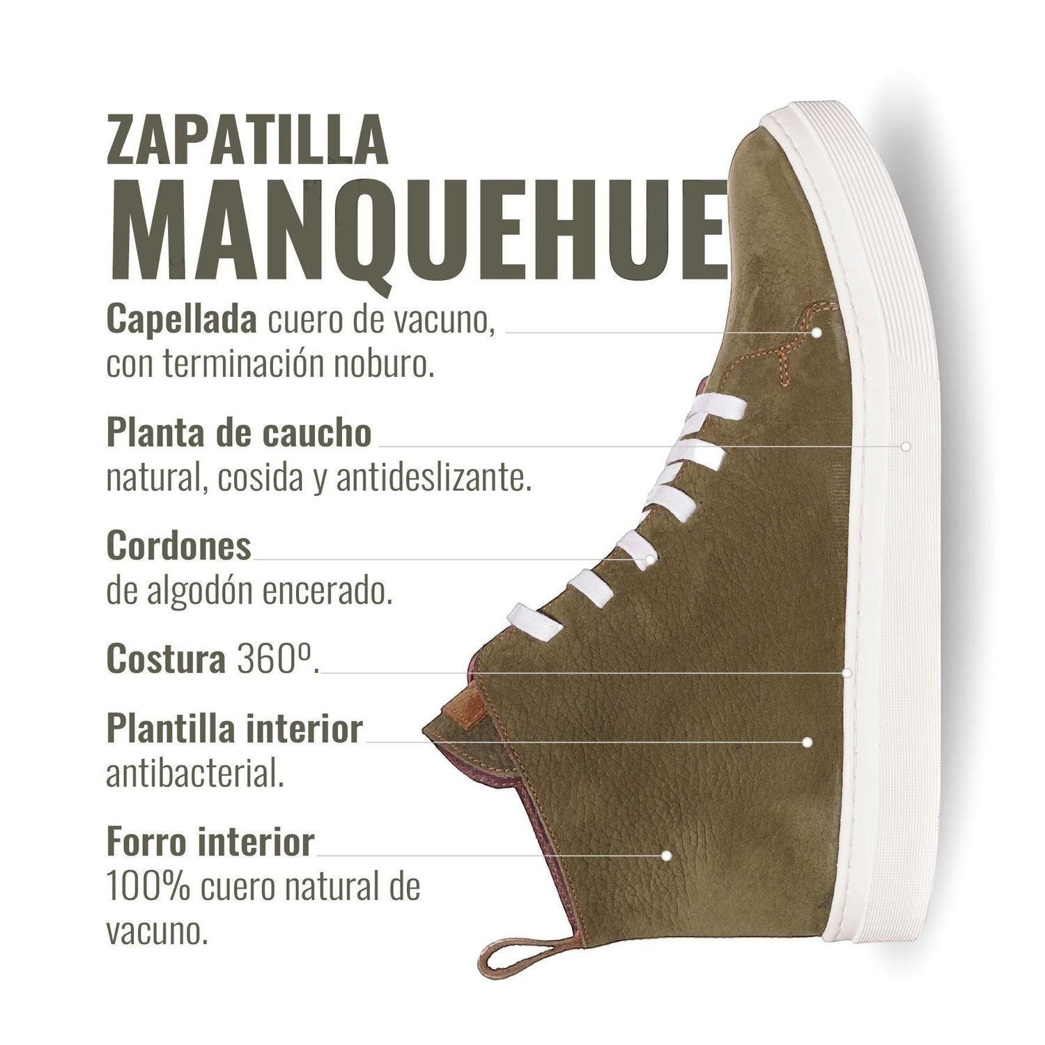 Zapatilla Altas de Cuero Manquehue OLKI - Verde/Blanca-8