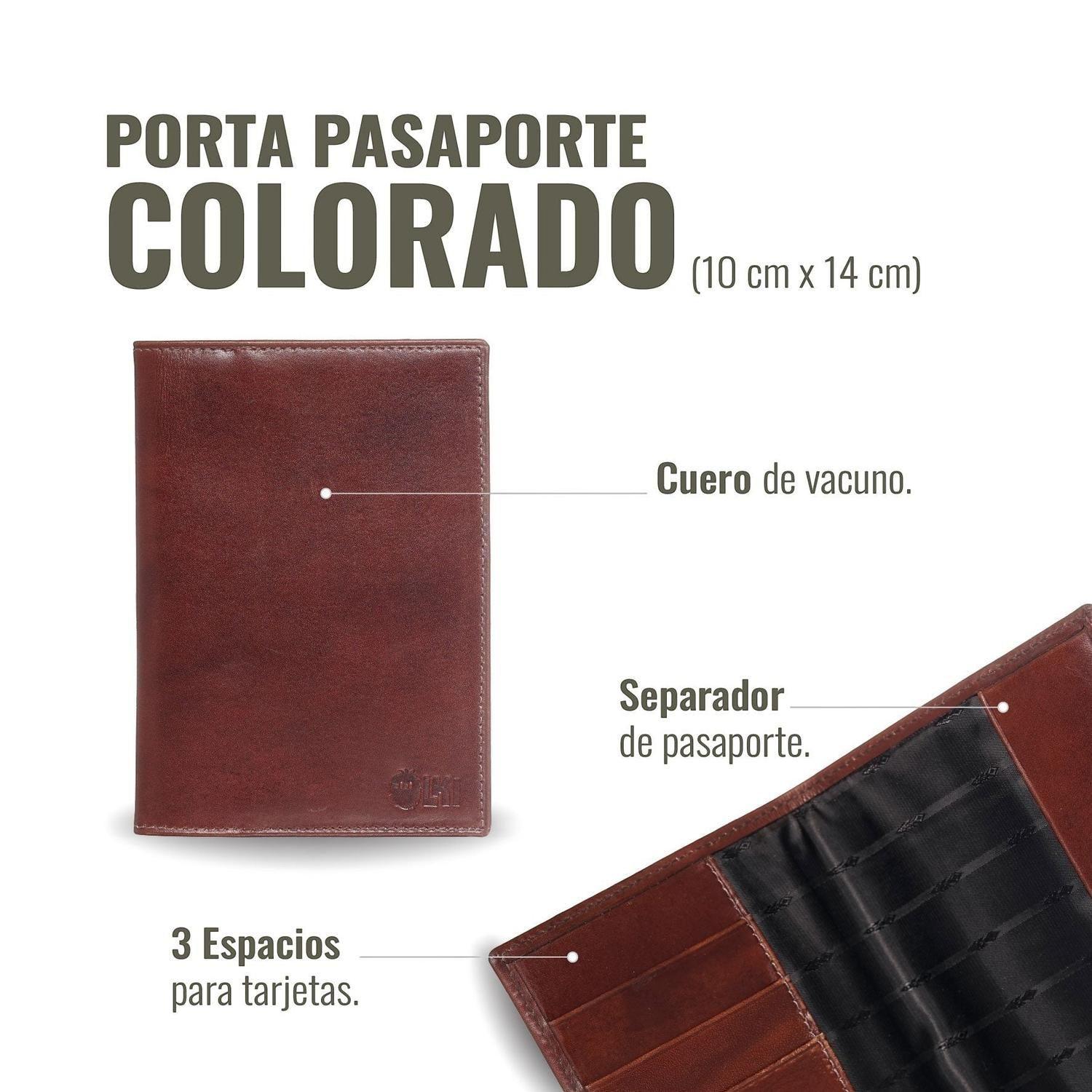 Porta Pasaporte / Funda de Cuero OLKI Colorado - Castaño-2