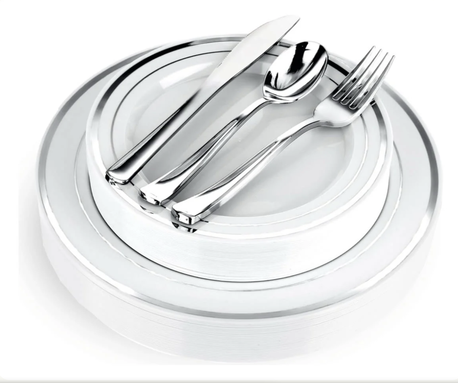 Set Platos Desechables Elegantes Fiesta 10 Personas-0