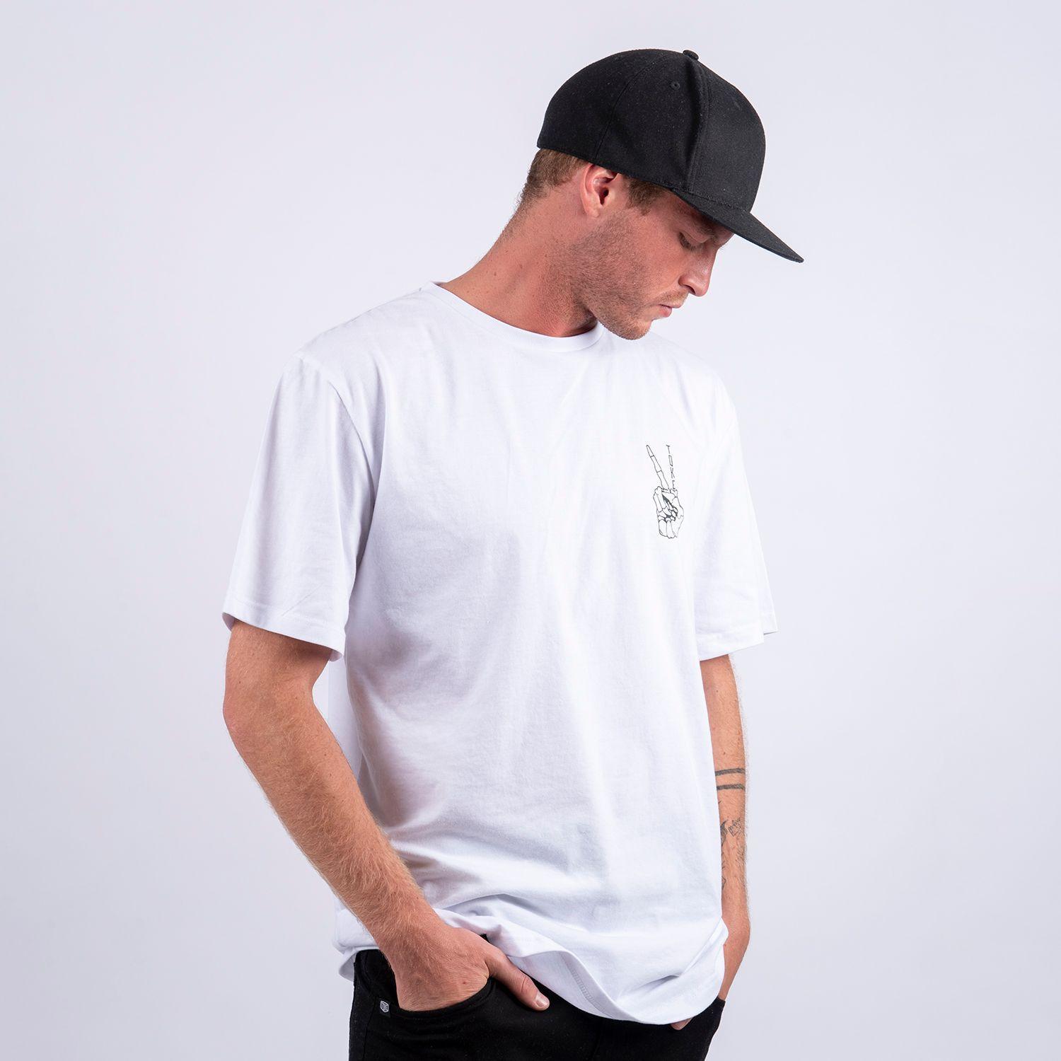 Polera Mano Calavera M/Corta Blanca-0