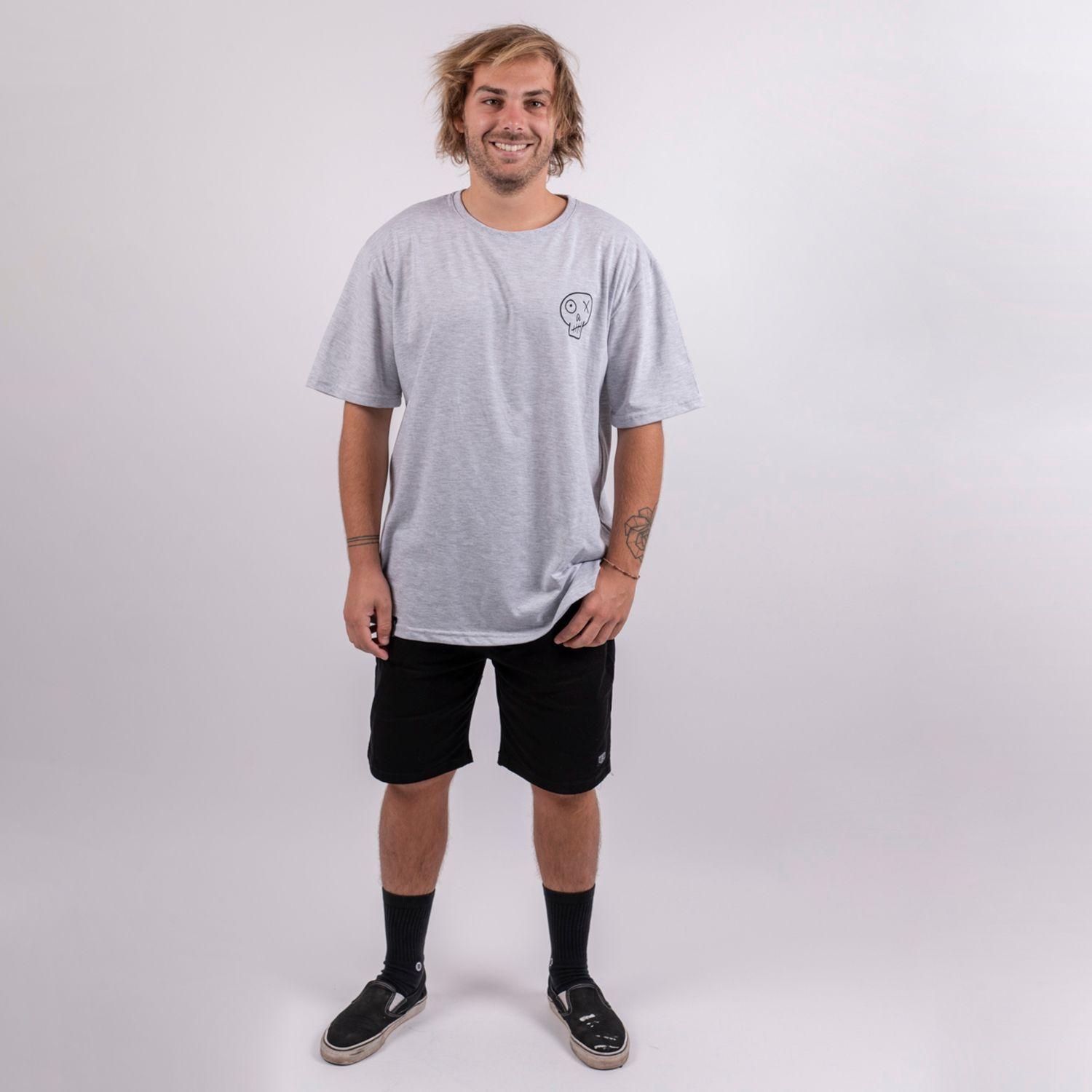 Polera Calavera z M/Corta Melange Claro-4