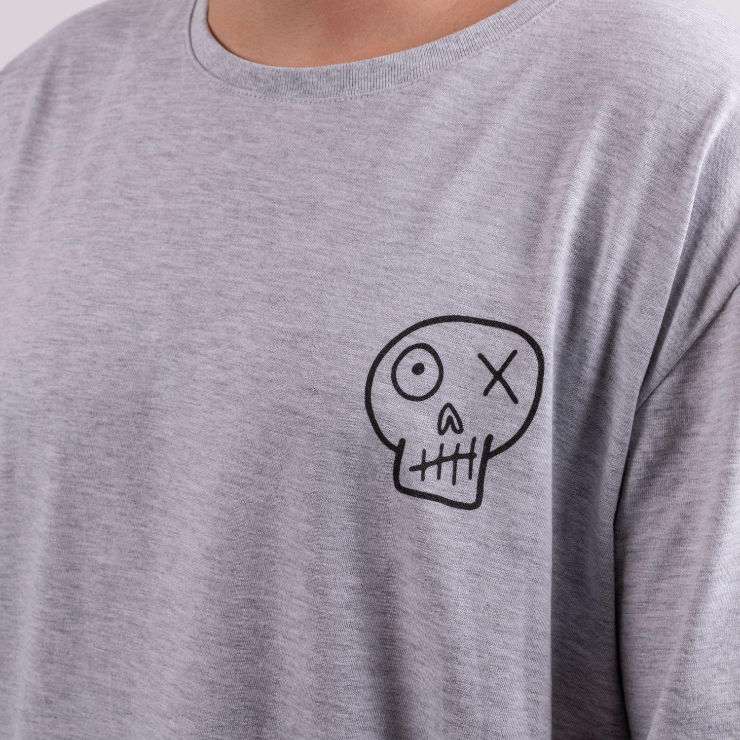 Polera Calavera z M/Corta Melange Claro-1