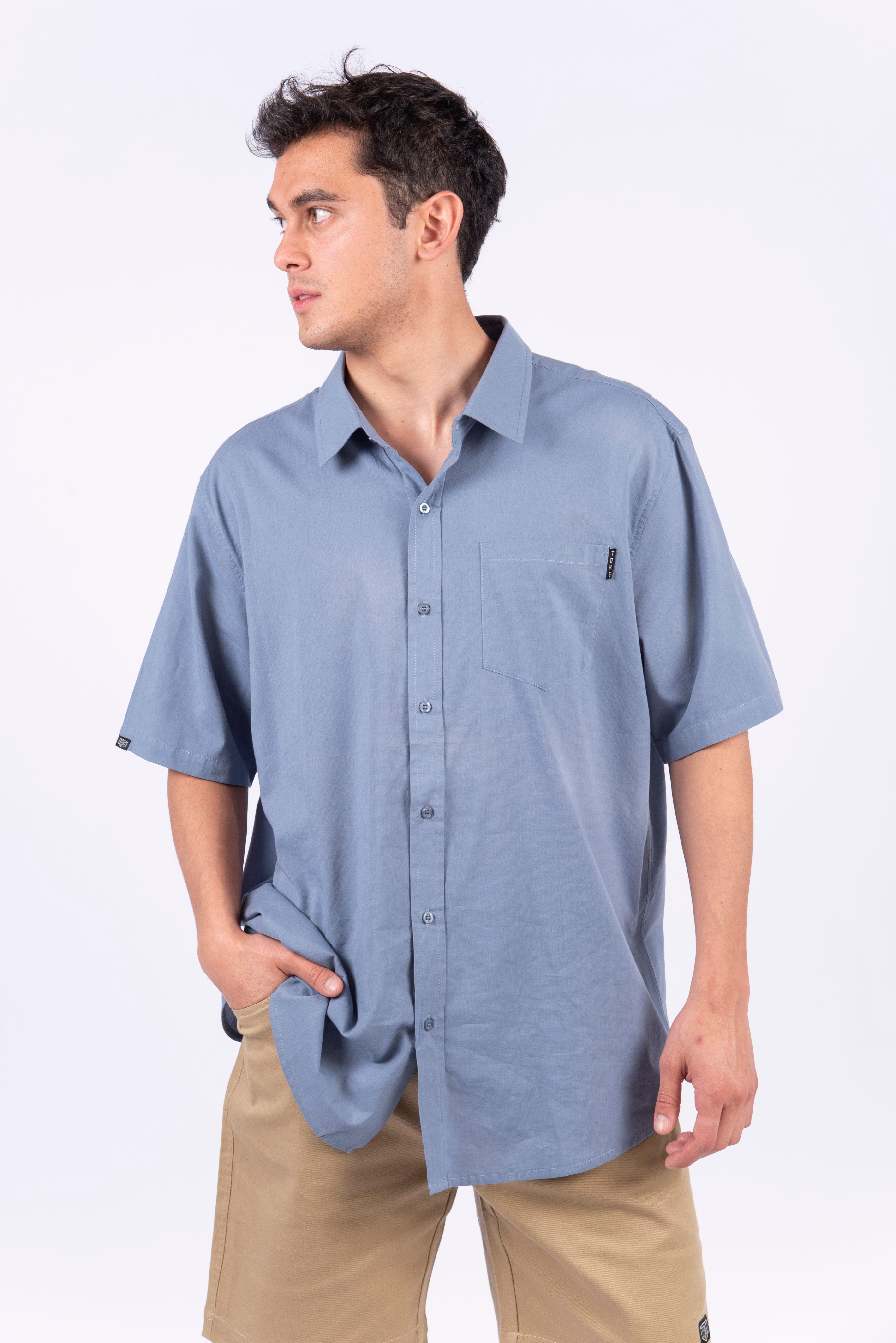 Camisa Azul Hombre-0