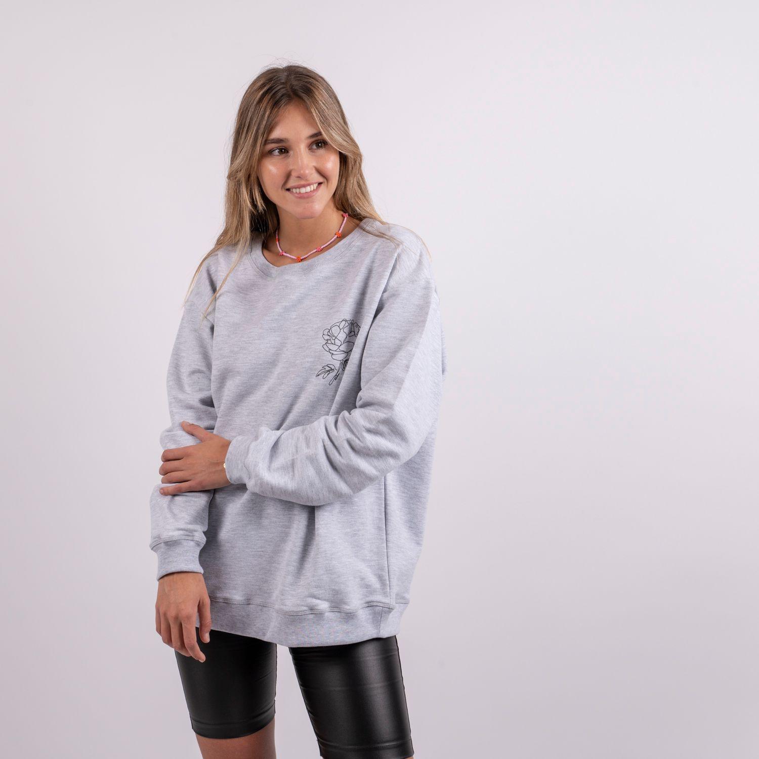 Poleron Rosa Sin Gorro Melange Claro-0