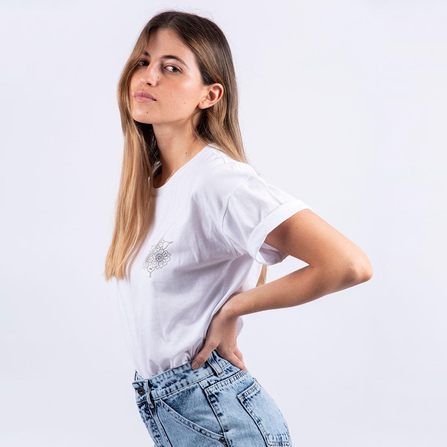 Polera Flor M/Corta Blanca-2