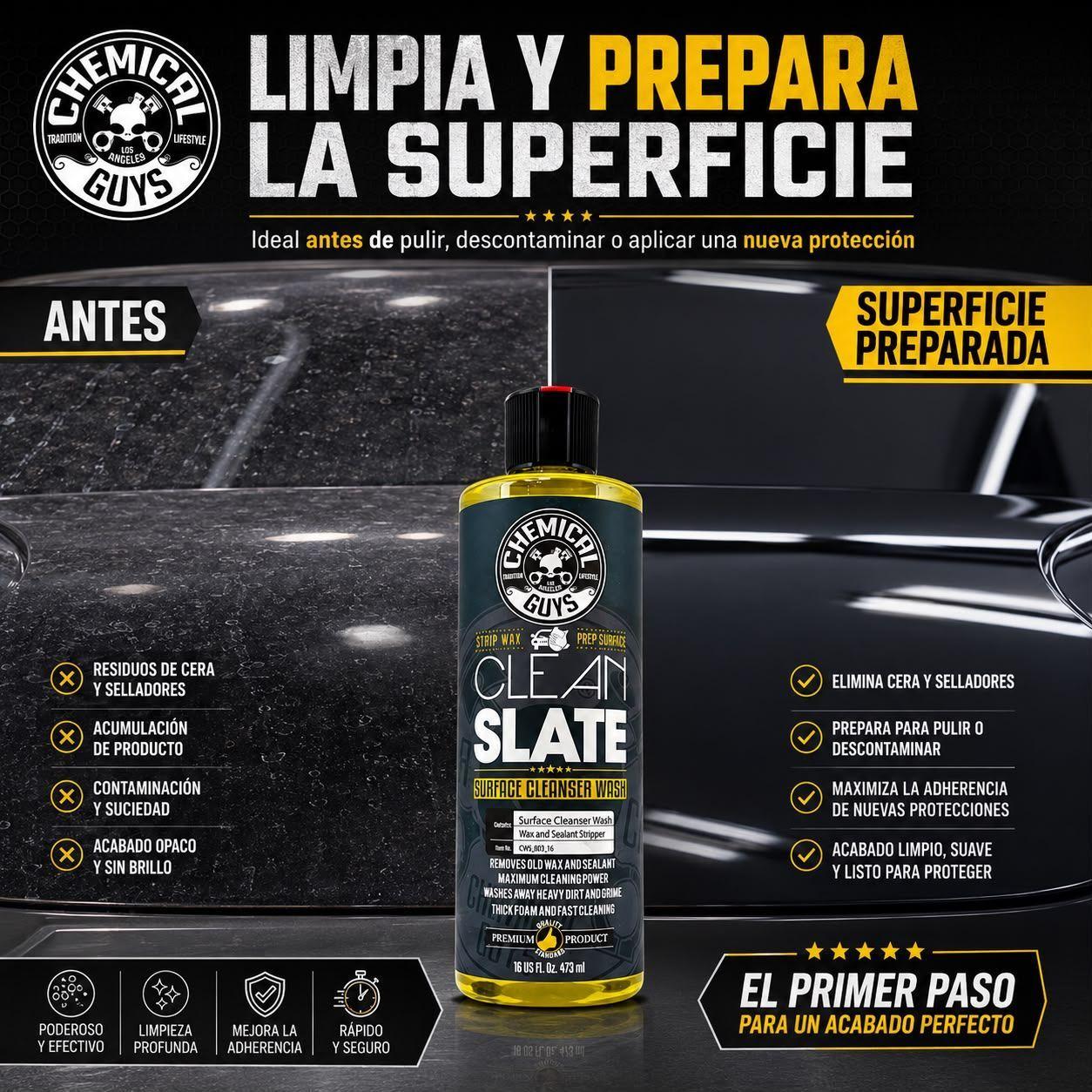 Shampoo Chemical Guys Auto Removedor Cera Clean Slate 473 Ml-3