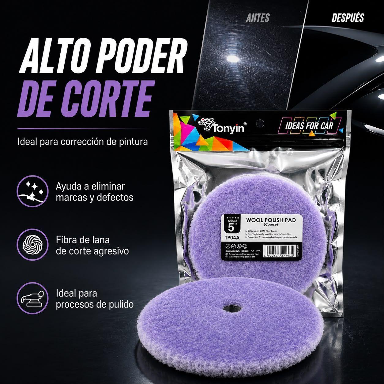 Pad de Lana para Pulir Tonyin 5 Coarse Alto Corte TP04A-1