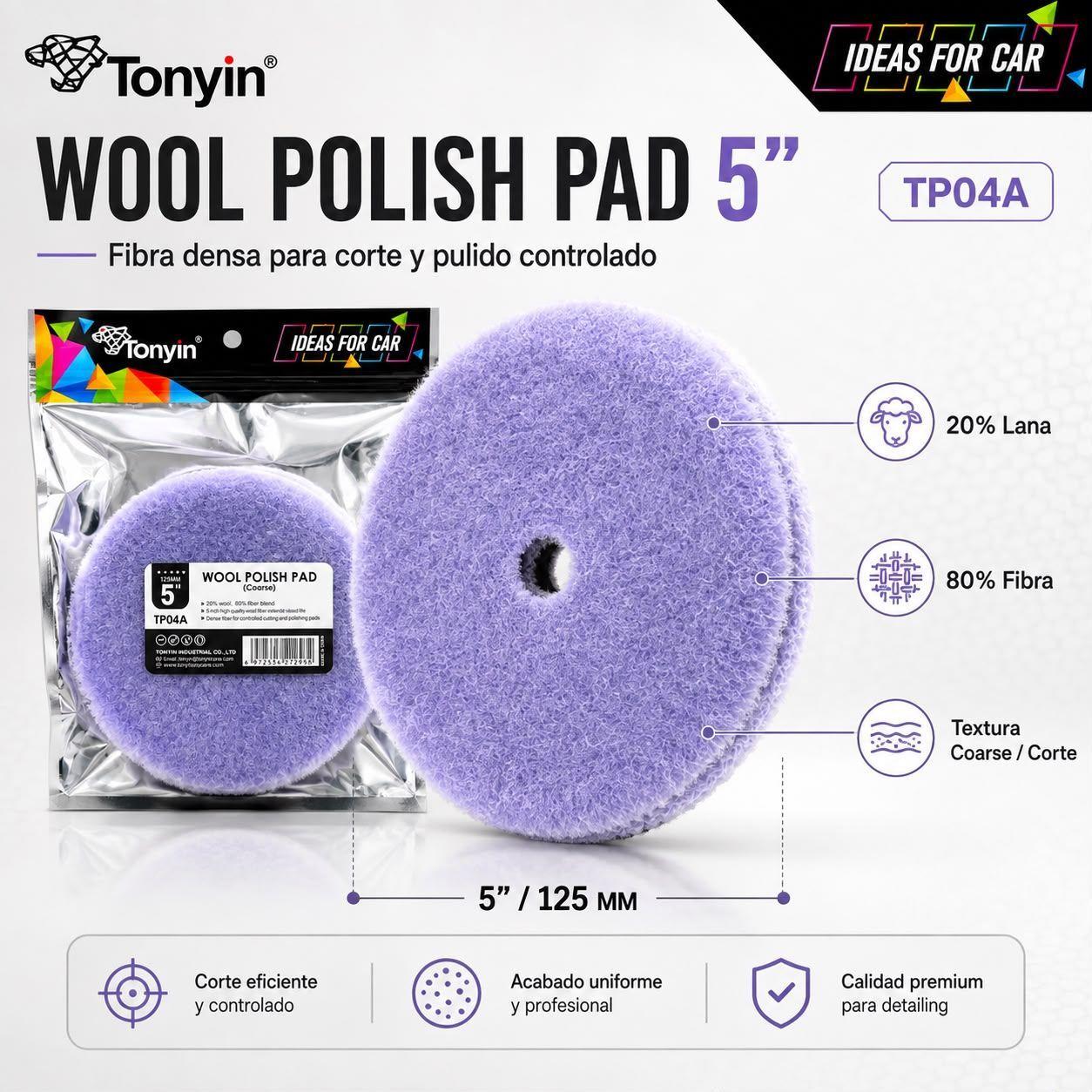 Pad de Lana para Pulir Tonyin 5 Coarse Alto Corte TP04A-2