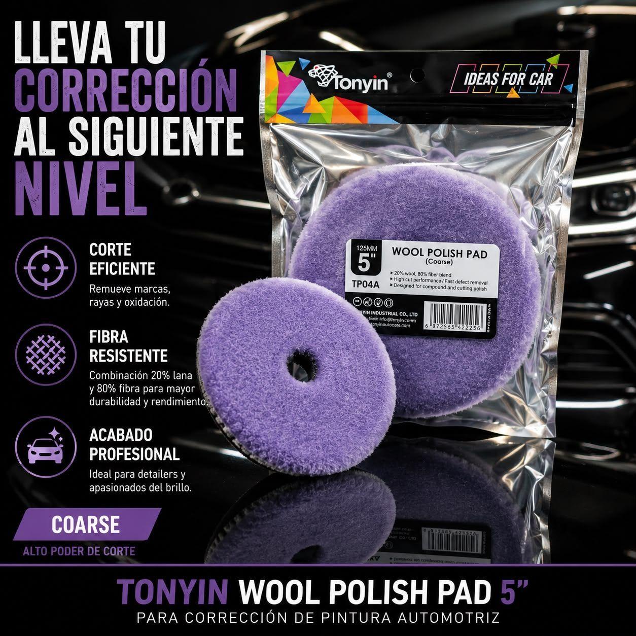 Pad de Lana para Pulir Tonyin 5 Coarse Alto Corte TP04A-4