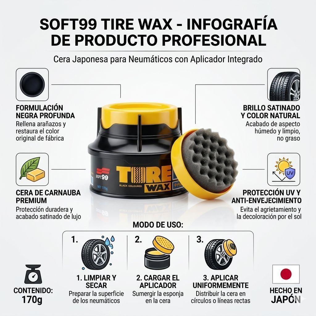 Renovador Neum ticos Gomas Cera Soft99 Mate Hidrofobico-2