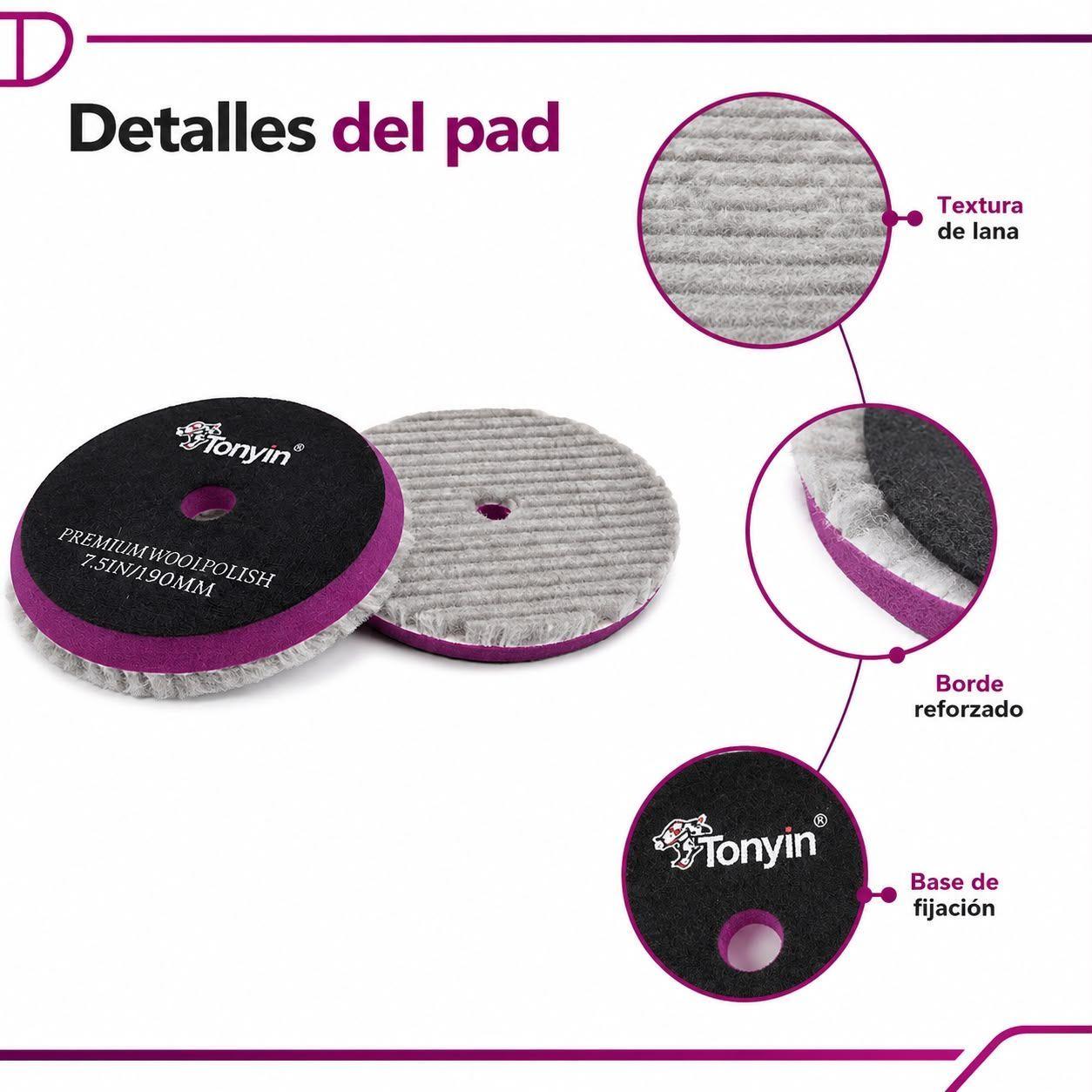 Pad de Pulido de Lana Tonyin TP01B 6 Profesional-2
