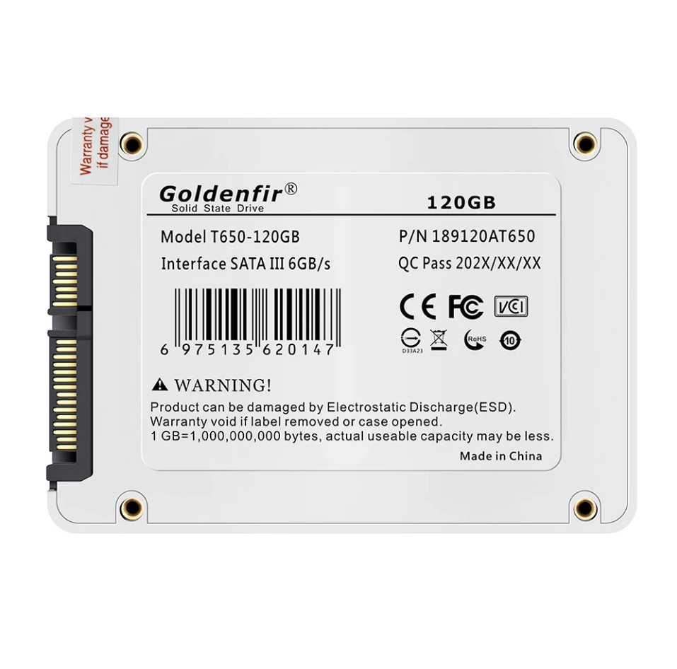 Disco Sólido Ssd Interno Goldenfir T650-120gb 189.01.03 120gb Blanco-3