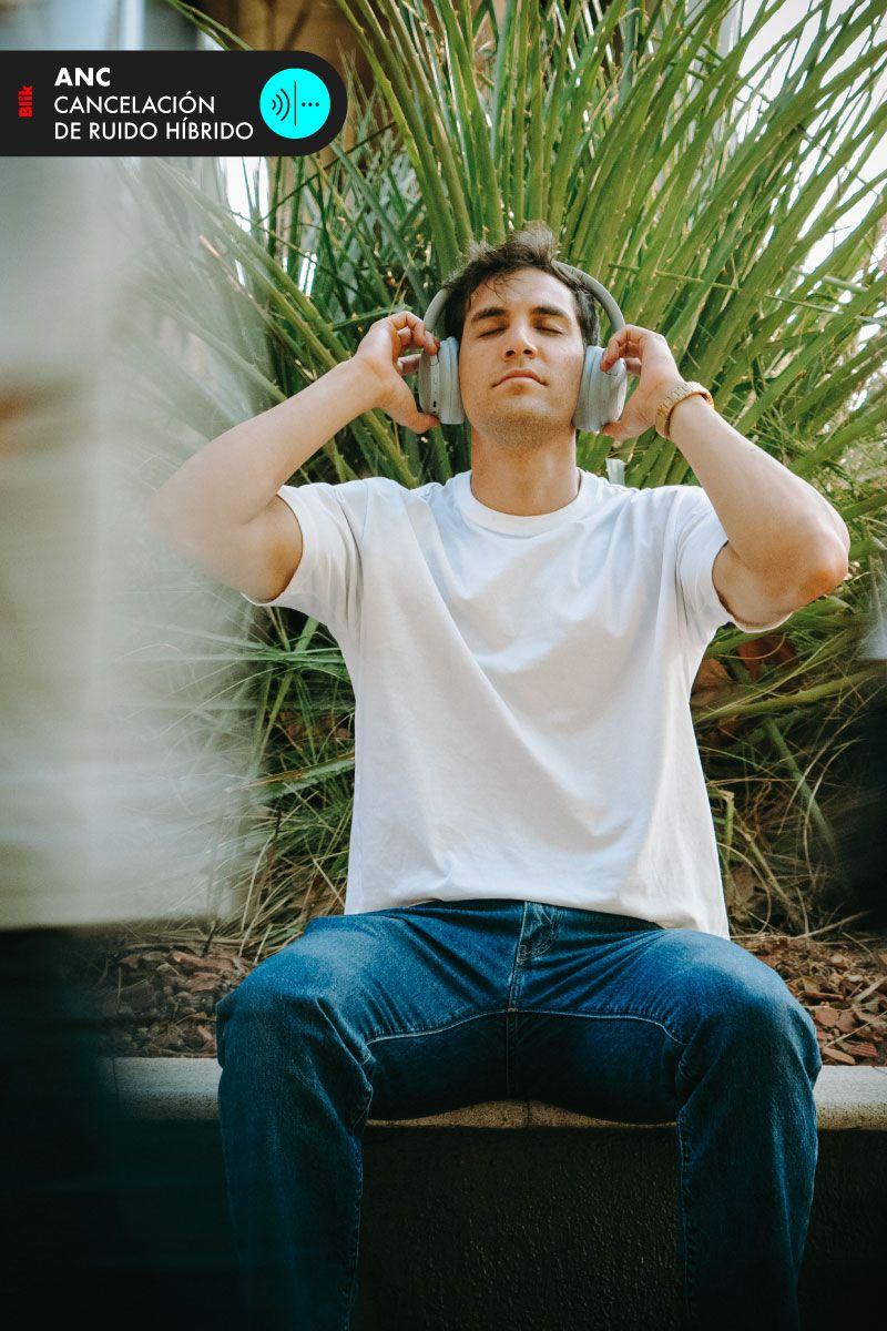 Audifonos Bluetooth Blik Soul900 Gris Cancelación De Ruido-2