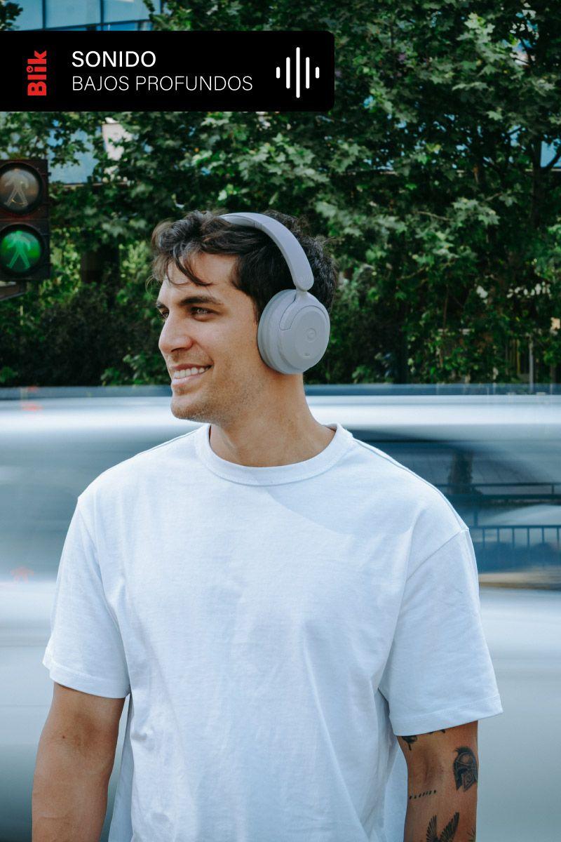 Audifonos Bluetooth Blik Soul900 Gris Cancelación De Ruido-3