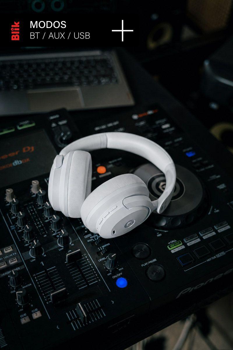 Audifonos Bluetooth Blik Soul900 Gris Cancelación De Ruido-5