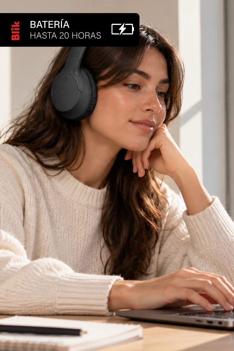 Audifonos Bluetooth Inalambricos Blik Soul250 Negros 20 Hrs-3