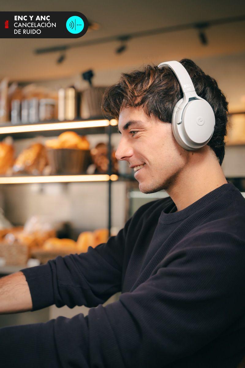 Audífonos Bluetooth Blik Neo Cancelación De Ruido 60H Gris-2