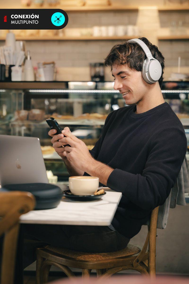 Audífonos Bluetooth Blik Neo Cancelación De Ruido 60H Gris-5
