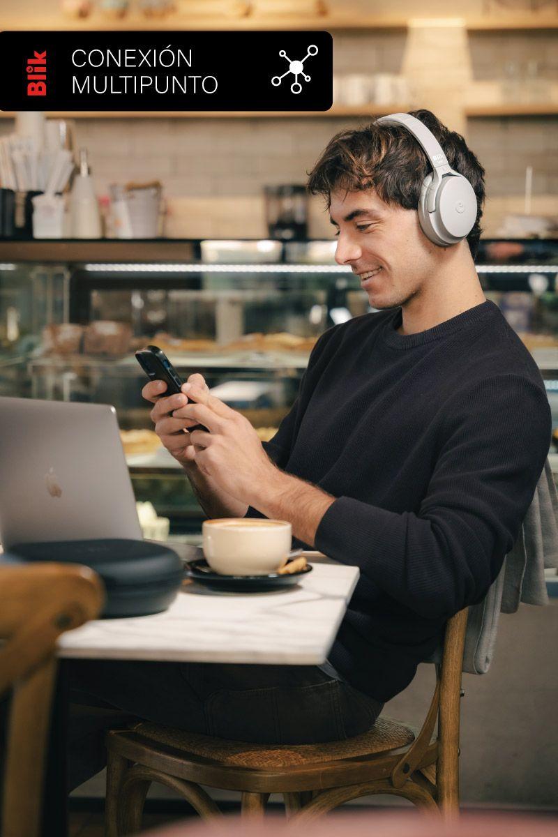Audífonos Bluetooth Blik Neo Cancelación De Ruido 60H Gris-5