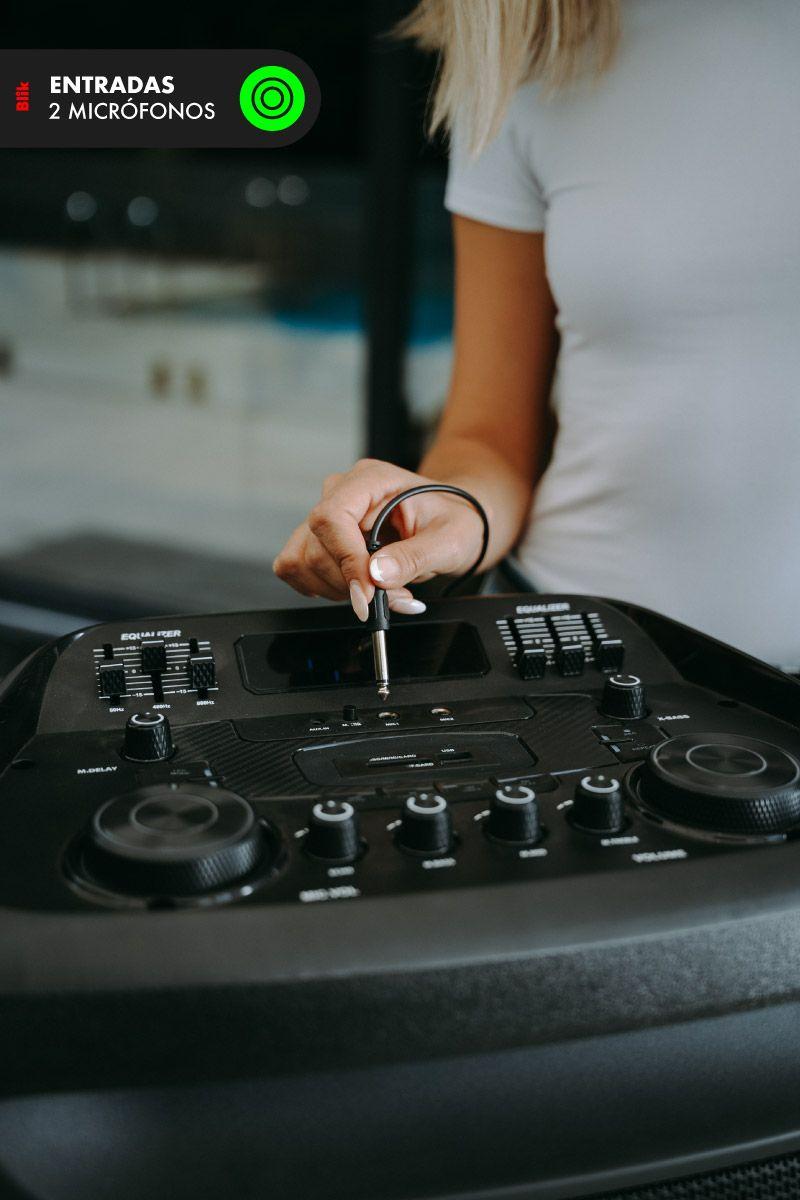 Parlante Bluetooth Karaoke Con Micrófono Blik Ultrabass15-5