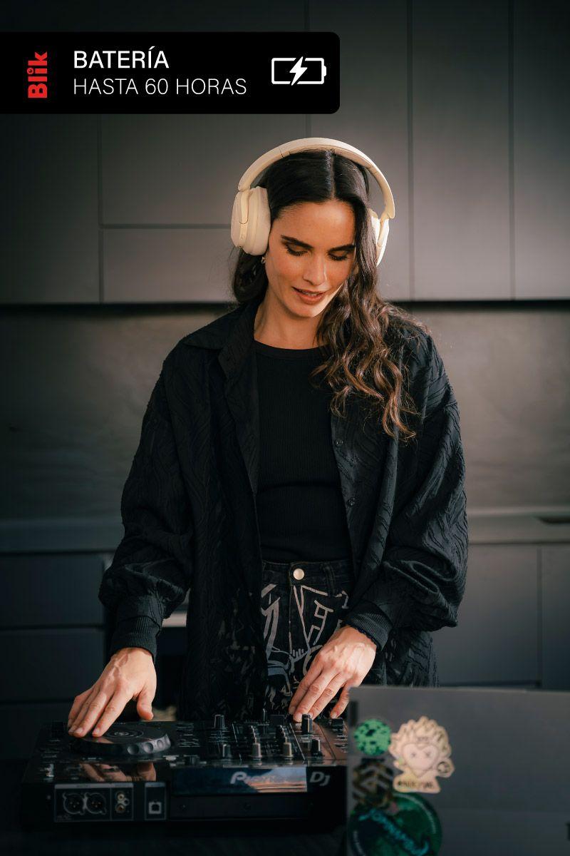 Audifonos Bluetooth Blik Soul900 Cancelación De Ruido Crema-4