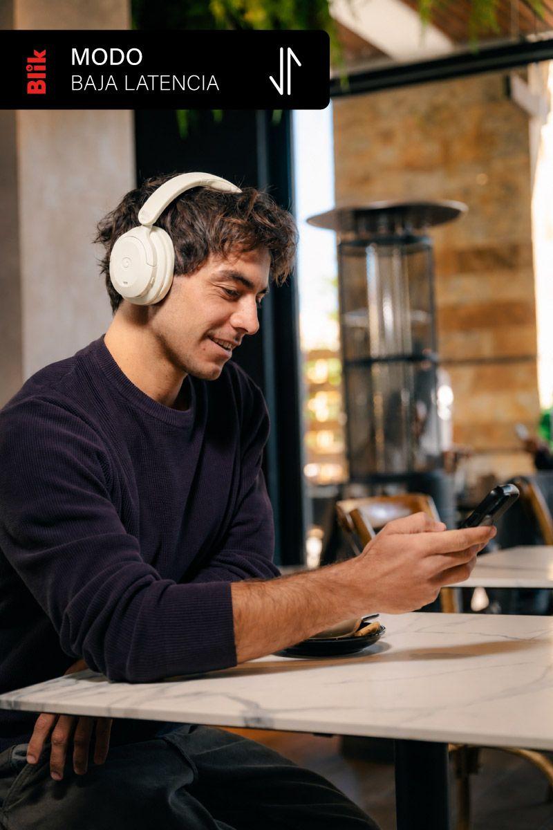 Audifonos Bluetooth Blik Soul900 Cancelación De Ruido Crema-5