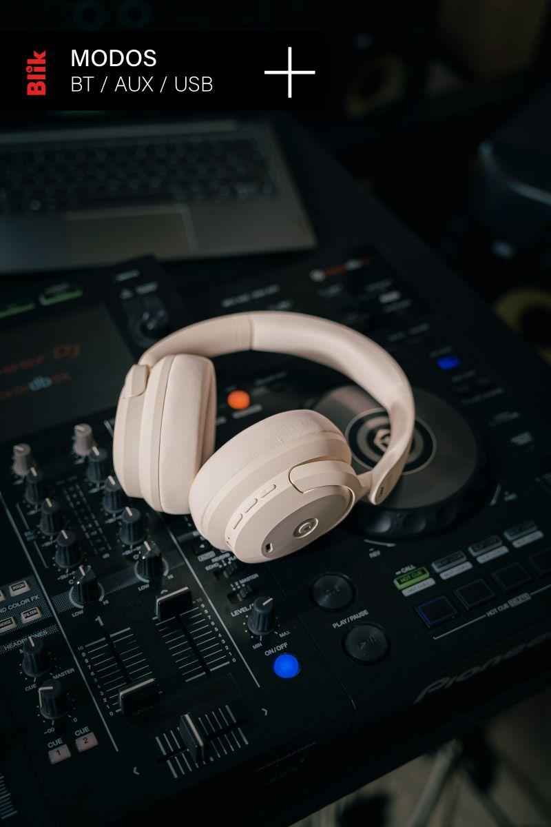Audifonos Bluetooth Blik Soul900 Cancelación De Ruido Crema-6