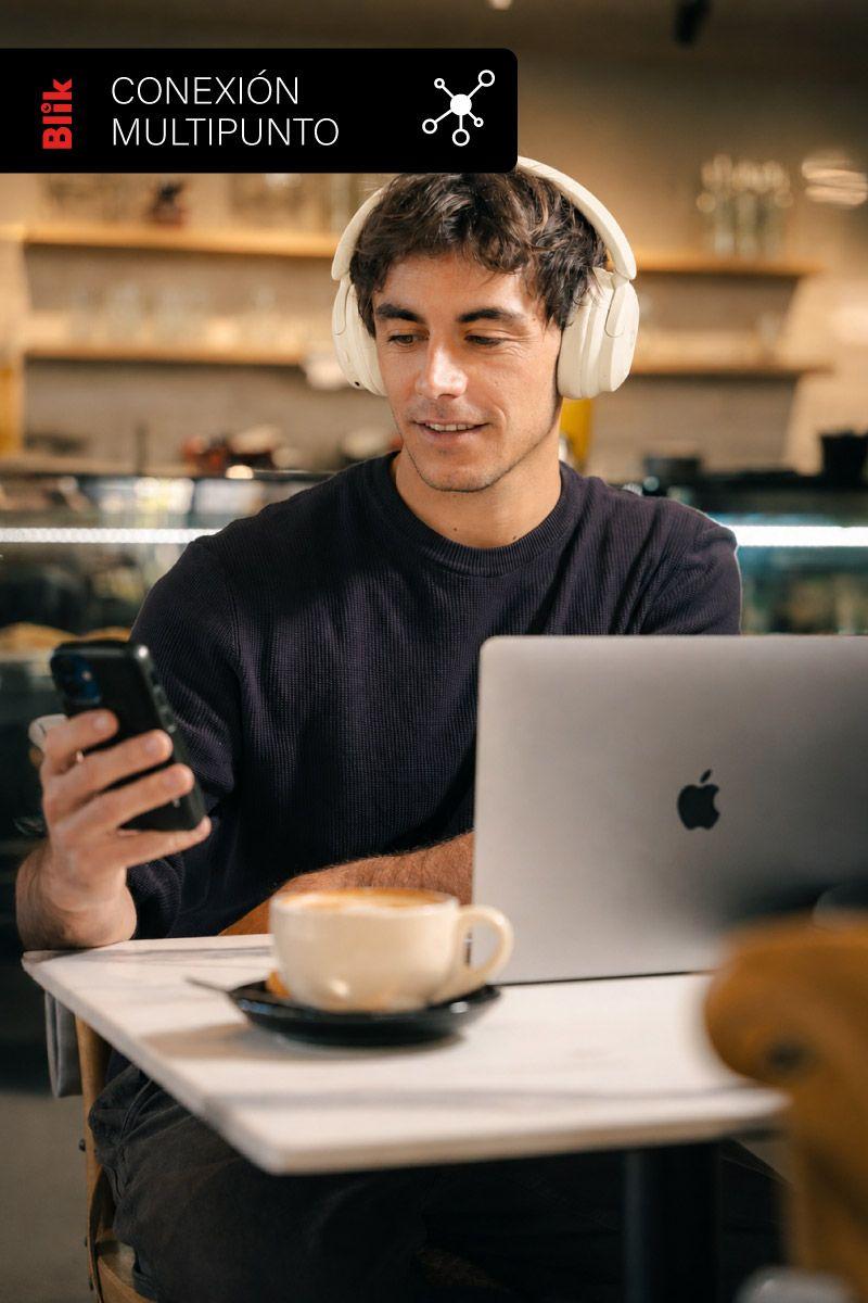 Audifonos Bluetooth Blik Soul900 Cancelación De Ruido Crema-7