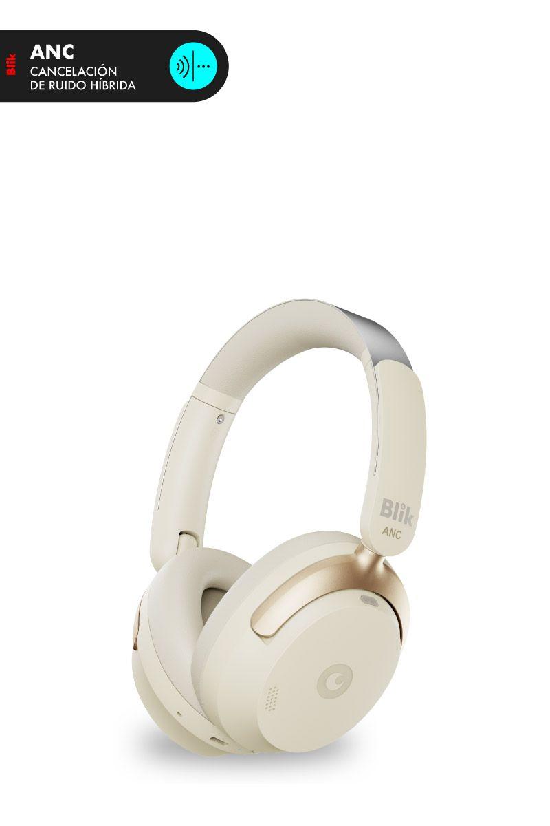 Audifonos Bluetooth Blik Aura950 Cancelación De Ruido 72H Cream-2