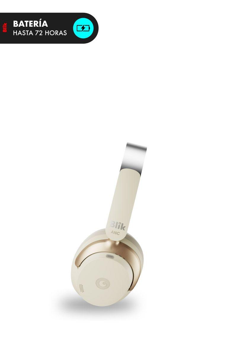 Audifonos Bluetooth Blik Aura950 Cancelación De Ruido 72H Cream-6