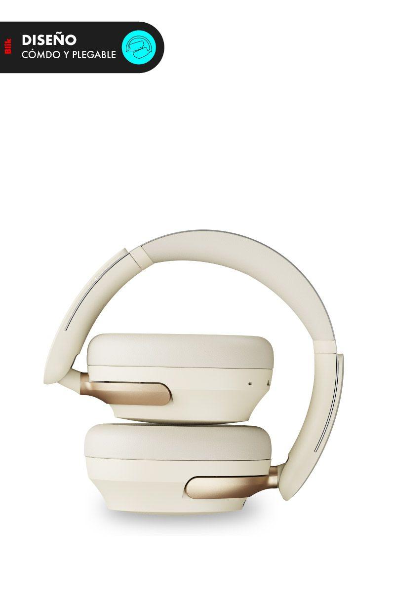Audifonos Bluetooth Blik Aura950 Cancelación De Ruido 72H Cream-7