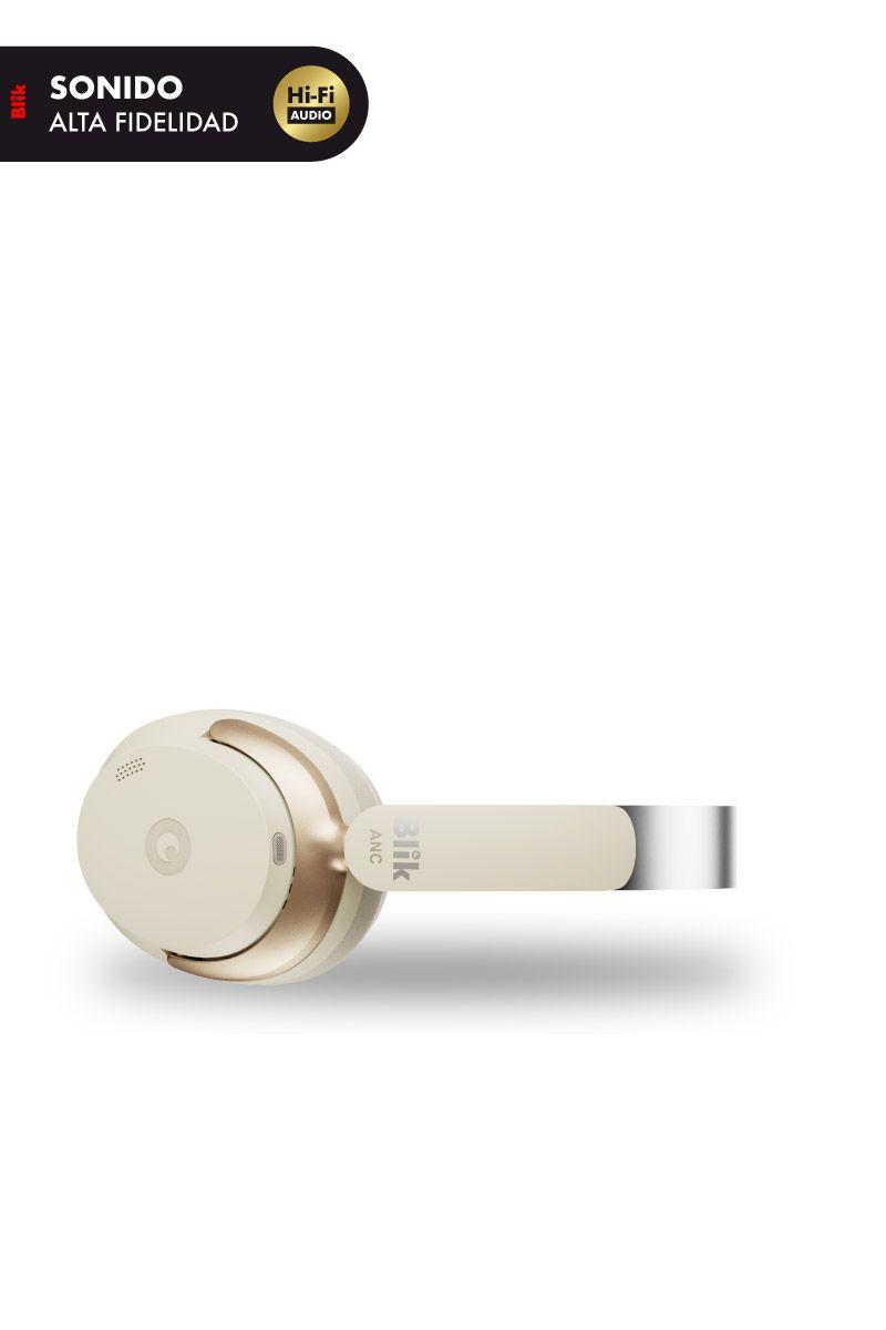 Audifonos Bluetooth Blik Aura950 Cancelación De Ruido 72H Cream-3