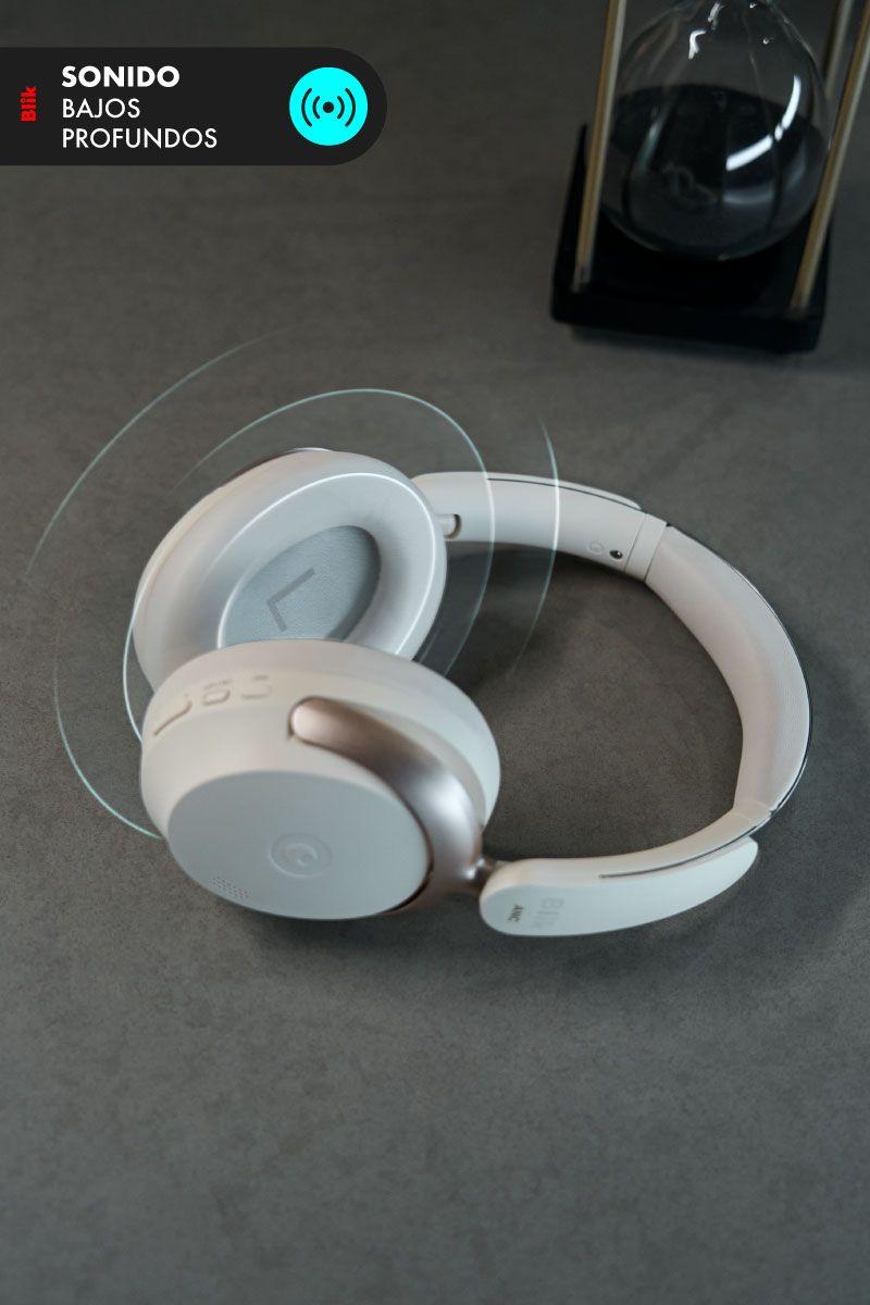Audifonos Bluetooth Blik Aura950 Cancelación De Ruido 72H Cream-6