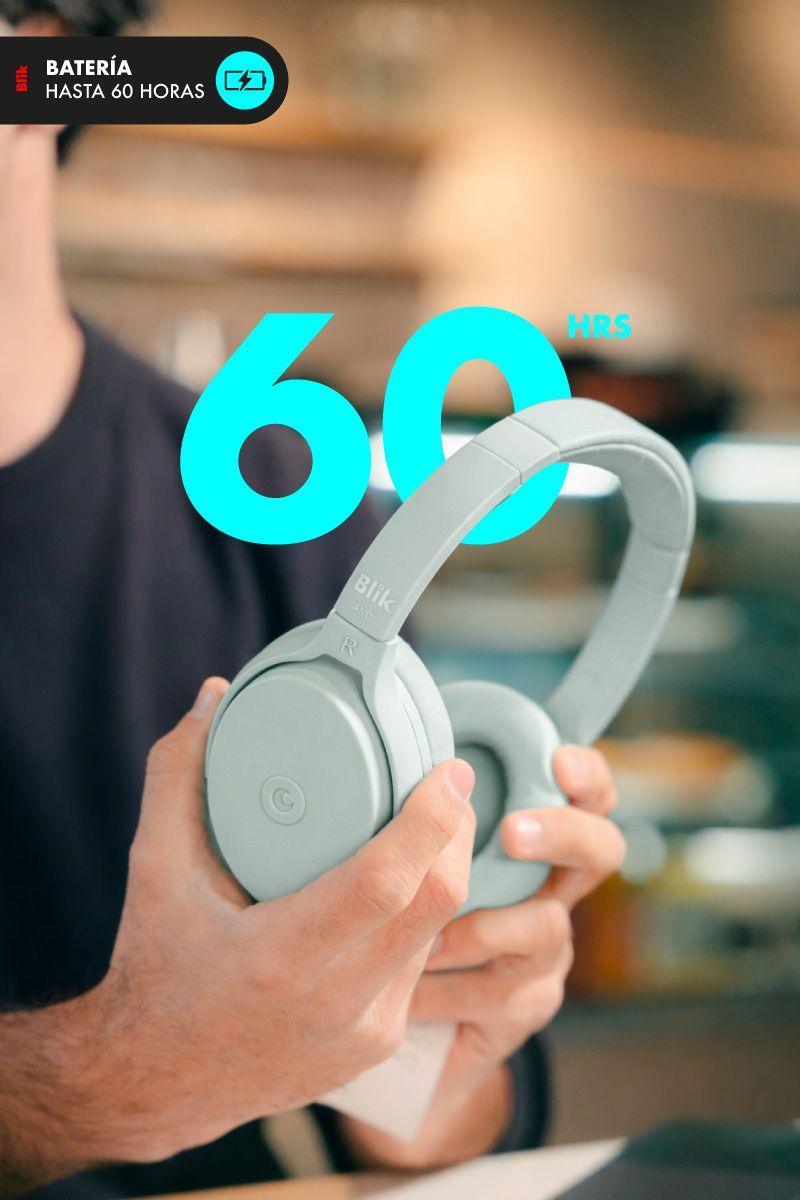 Audífonos Bluetooth Blik Neo Cancelación De Ruido 60H Verde-3