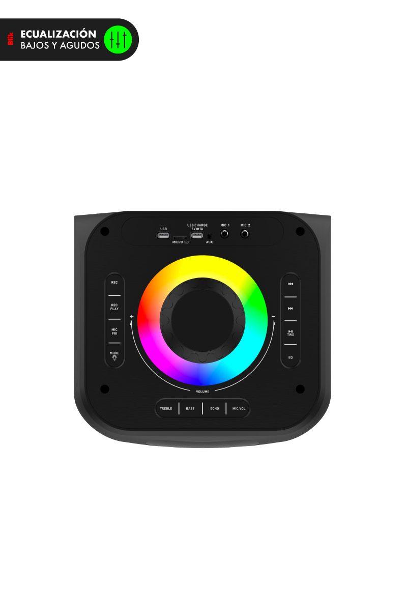 Parlante Bluetooth Karaoke Con Microfono Blik Lightup600-3