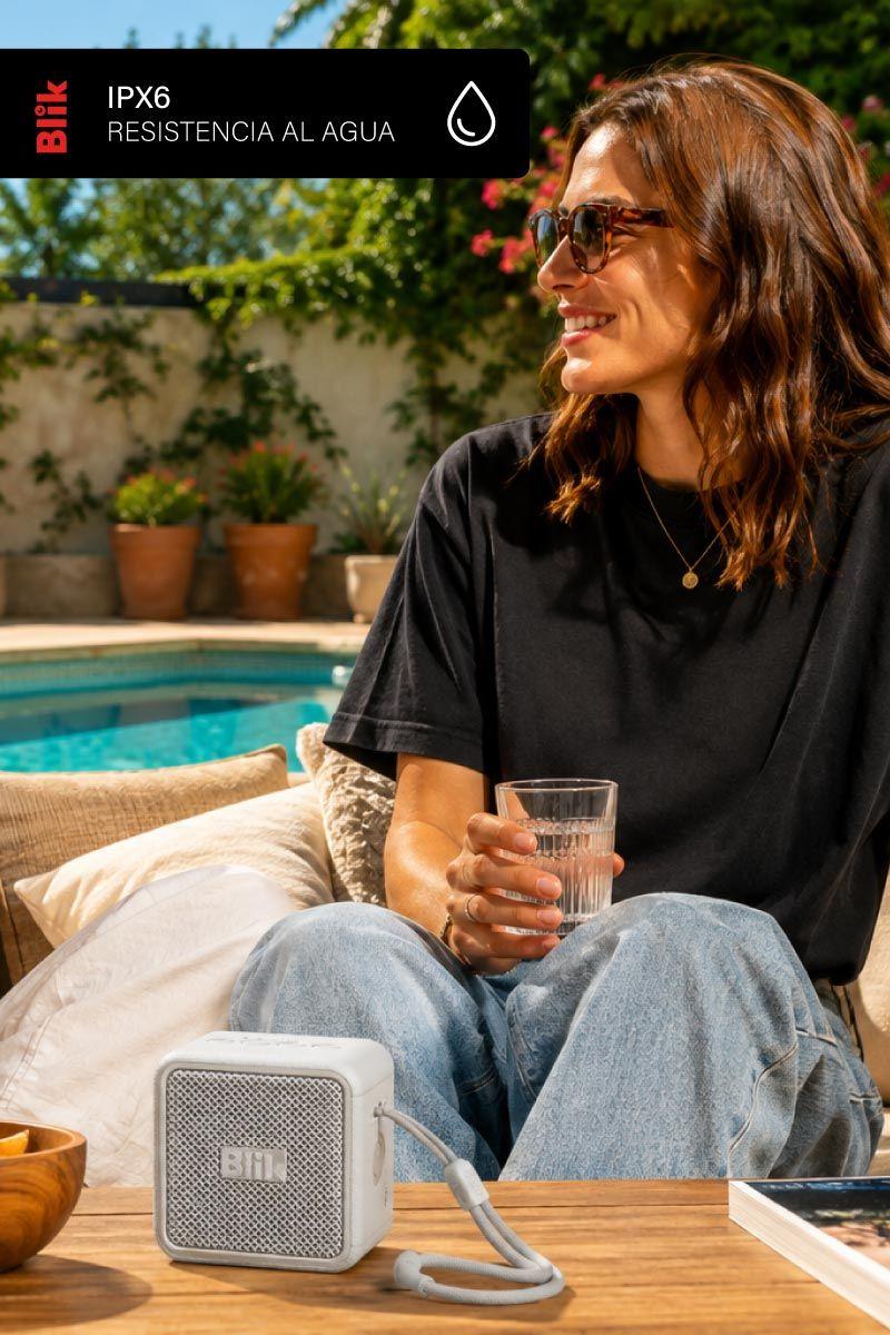 Parlante Bluetooth Blik BassGo 15W IPX6 19H TWS Gris-5