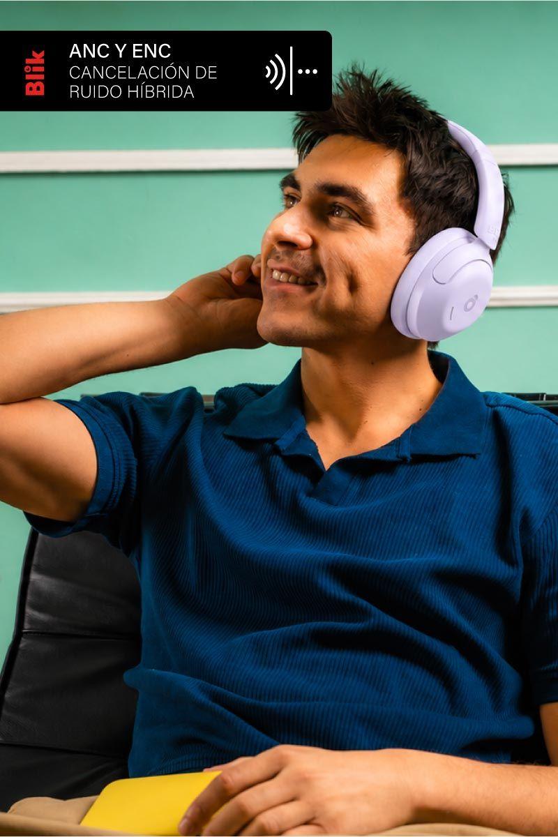 Audífonos Bluetooth Blik Soul950 ANC 70H Multipunto Lila-2