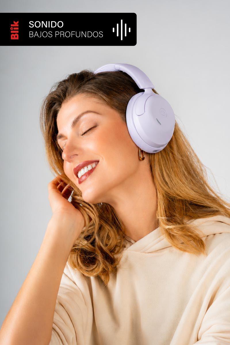 Audífonos Bluetooth Blik Soul950 ANC 70H Multipunto Lila-3