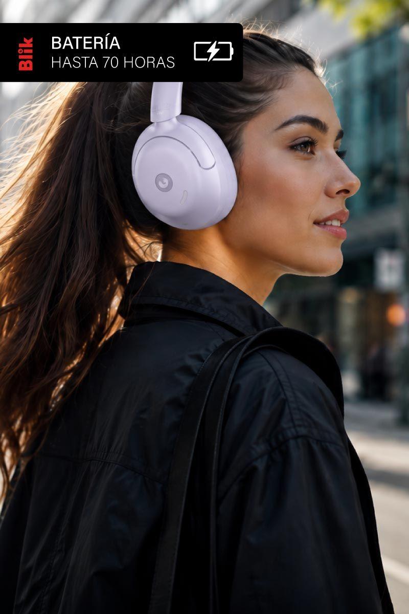 Audífonos Bluetooth Blik Soul950 ANC 70H Multipunto Lila-4