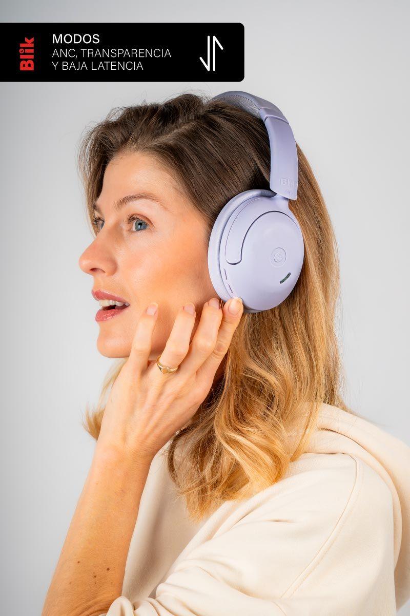 Audífonos Bluetooth Blik Soul950 ANC 70H Multipunto Lila-5
