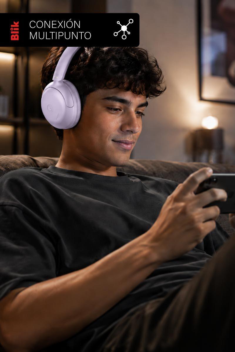 Audífonos Bluetooth Blik Soul950 ANC 70H Multipunto Lila-6